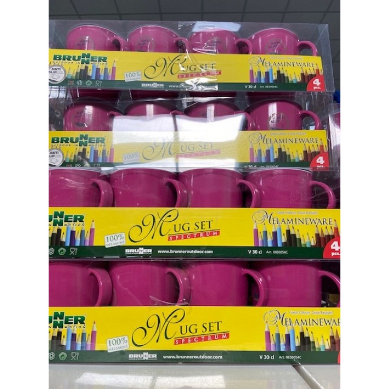 CONFEZIONE DA 4 TAZZE IN MELAMINA CON ANTISLIP...