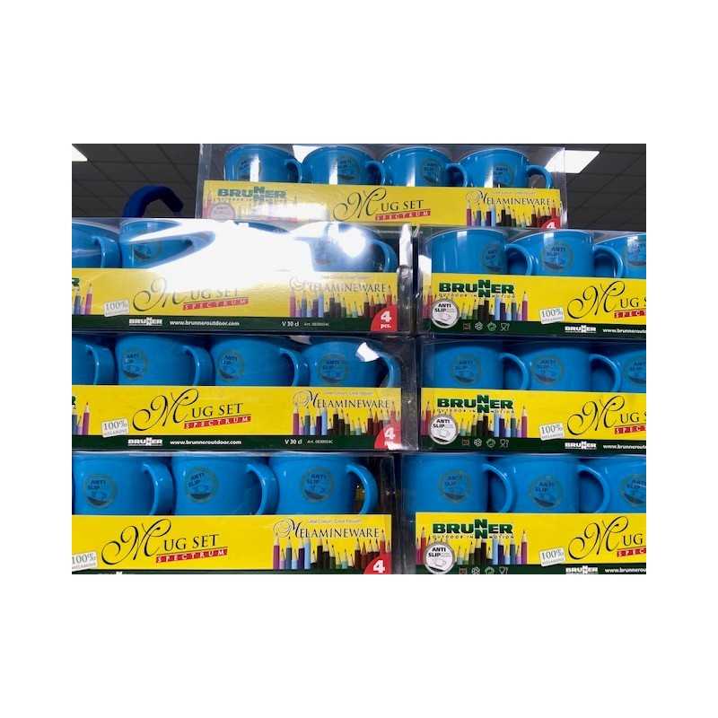CONFEZIONE DA 4 TAZZE IN MELAMINA CON ANTISLIP...