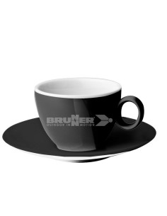 TAZZINA E PIATTINO DA CAFFE' ESPRESSO NERA CON ANTISLIP