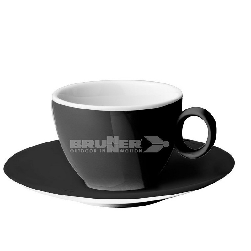 TAZZINA E PIATTINO DA CAFFE' ESPRESSO NERA CON...