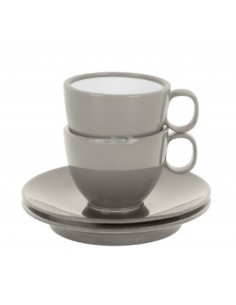 SET DI DUE TAZZINE PER CAFFE' ESPRESSO COLORE BEIGE