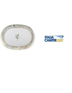 PIATTO PORTATA OVALE IN MELAMINA COLORE BEIGE E MARRONE...