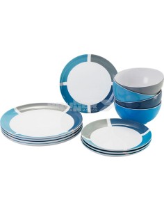 SET IN MELAMINA SPECTRUM DA 12 PEZZI COLORE TURCHESE