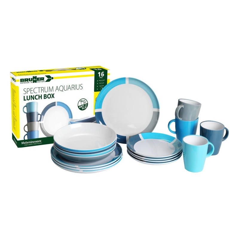 SET IN MELAMINA MODELLO SPECTRUM, COLORE BLU E...