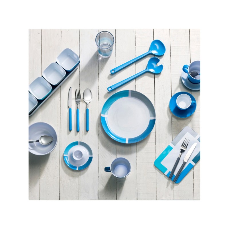 SET IN MELAMINA MODELLO SPECTRUM, COLORE BLU E...