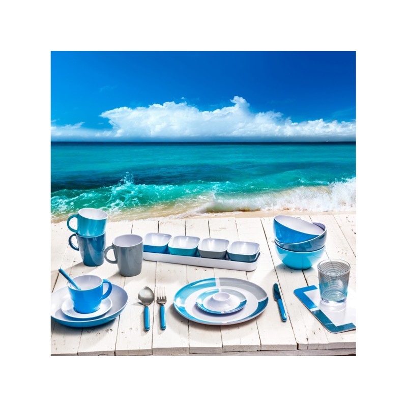 SET IN MELAMINA MODELLO SPECTRUM, COLORE BLU E...