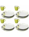 SET IN MELAMINA SPACE IN VERDE E GRIGIO DA 16 PEZZI CON ANTISLIP
