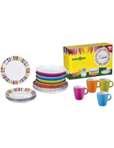 SET IN MELAMINA MODELLO SPECTRUM, ULTRA COLORATO, 16 PEZZI 2