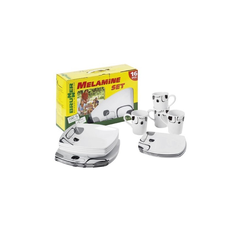 SET IN MELAMINA 16 PEZZI MODELLO ENIGMA BIANCO...