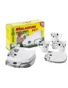 SET IN MELAMINA 16 PEZZI MODELLO ENIGMA BIANCO E NERO PER 4 PERSONE