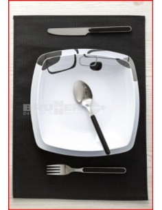 SET IN MELAMINA 16 PEZZI MODELLO ENIGMA BIANCO E NERO PER... 2