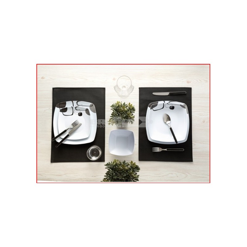 SET IN MELAMINA 16 PEZZI MODELLO ENIGMA BIANCO...