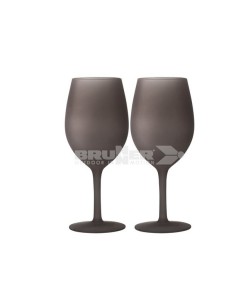 SET DI 2 CALICI VINO BIANCO SATINATI MARRONE SCURO