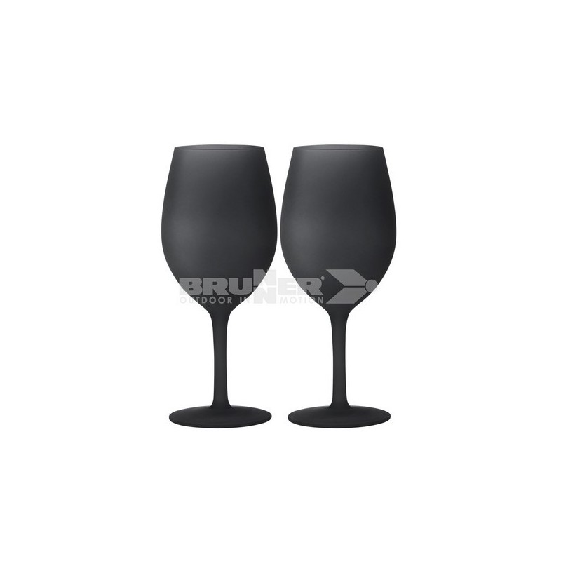 SET DI 2 CALICI VINO BIANCO SATINATI NERO