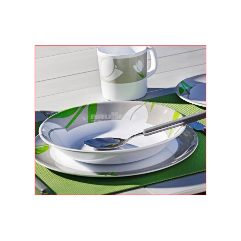 SET MELAMINA BRUNNER MODELLO TULIP VERDE DA 16...