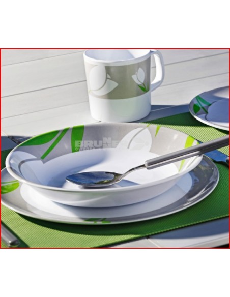SET MELAMINA BRUNNER MODELLO TULIP VERDE DA 16 PEZZI