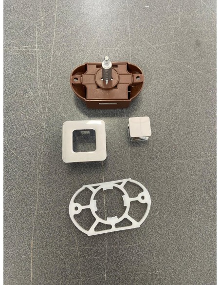 KIT POMELLO CON GHIERA COLORE CROMO COMPLETA DI CHIUSURA A SCATTO PER CAMPER TRIGANO
