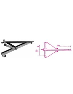 PIEDINO IN ACCIAIO ZINCATO ALTEZZA 48 CM