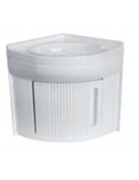 LAVELLO BAGNO COLORE BIANCO AD ANGOLO CON SOTTOLAVELLO