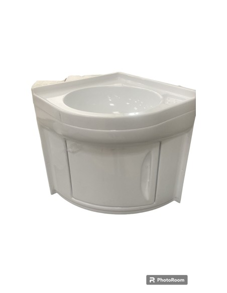 LAVELLO BAGNO COLORE BIANCO AD ANGOLO CON SOTTOLAVELLO