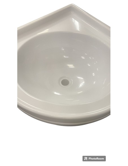 LAVELLO BAGNO COLORE BIANCO AD ANGOLO CON SOTTOLAVELLO