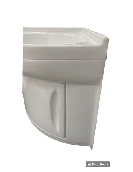 LAVELLO BAGNO COLORE BIANCO AD ANGOLO CON SOTTOLAVELLO