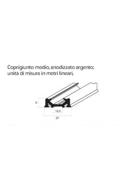 COPRIGIUNTO MEDIO ANODIZZATO ARGENTO