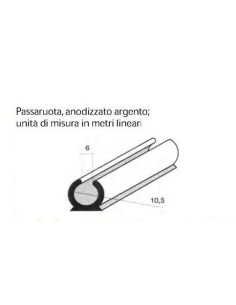 PROFILO PASSARUOTA ANODIZZATO ARGENTO