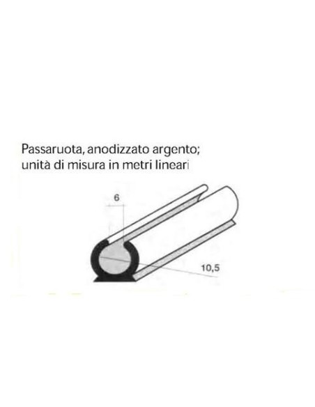 PROFILO PASSARUOTA ANODIZZATO ARGENTO
