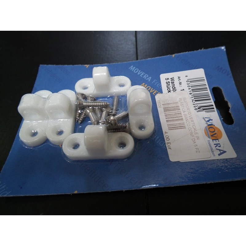 SUPPORTO VERTICALE IN PLASTICA BIANCO CONF DA 5 PZ