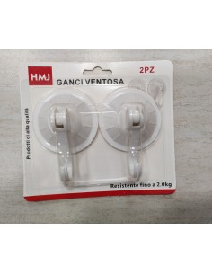 COPPIA APPENDINI IN ABS BIANCO CON VENTOSA TRASPARENTE DA...