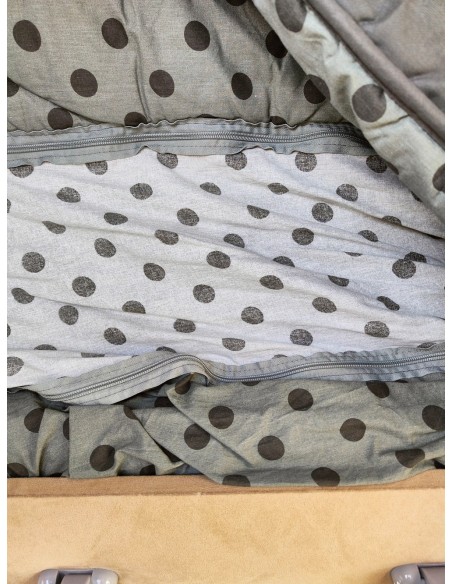 PRONTO LETTO MATRIMONIALE 140X210 CM COLORE GRIGIO E POIS INTERNI