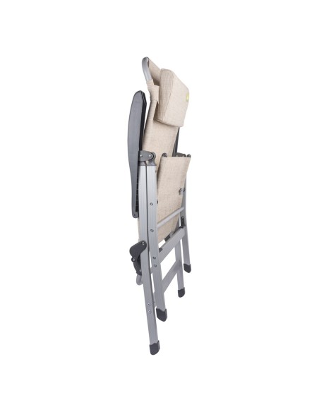POLTRONA PIEGHEVOLE VIAMONDO BEIGE 7 POSIZIONI CON CUSCINO