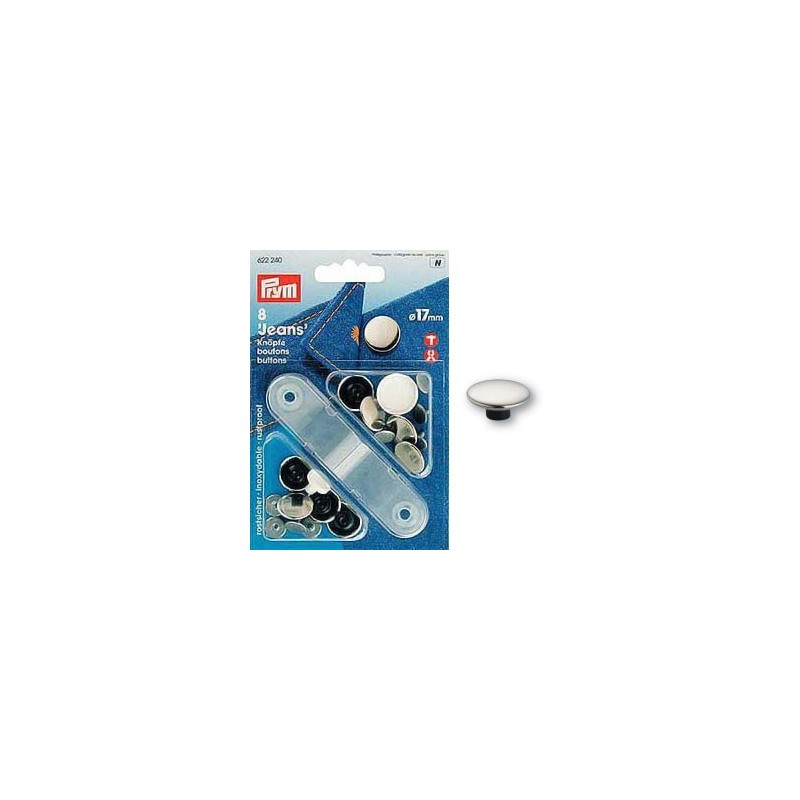 SET DI FISSAGGIO BOTTONI CROMO DA 17 MM 8 PZ