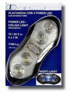 PLAFONIERA SUPERSTAR CON 4 POWER LED ARGENTATA CON LUCE...