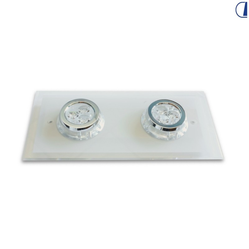 PLAFONIERA A LED  2X3 WATT CON LUCE DI CORTESIA