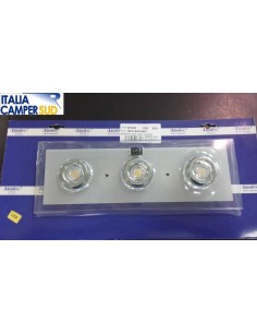 PLAFONIERA RETTANGOLARE  TRIPLA 3 X1WATT + 18 M. LED CON...