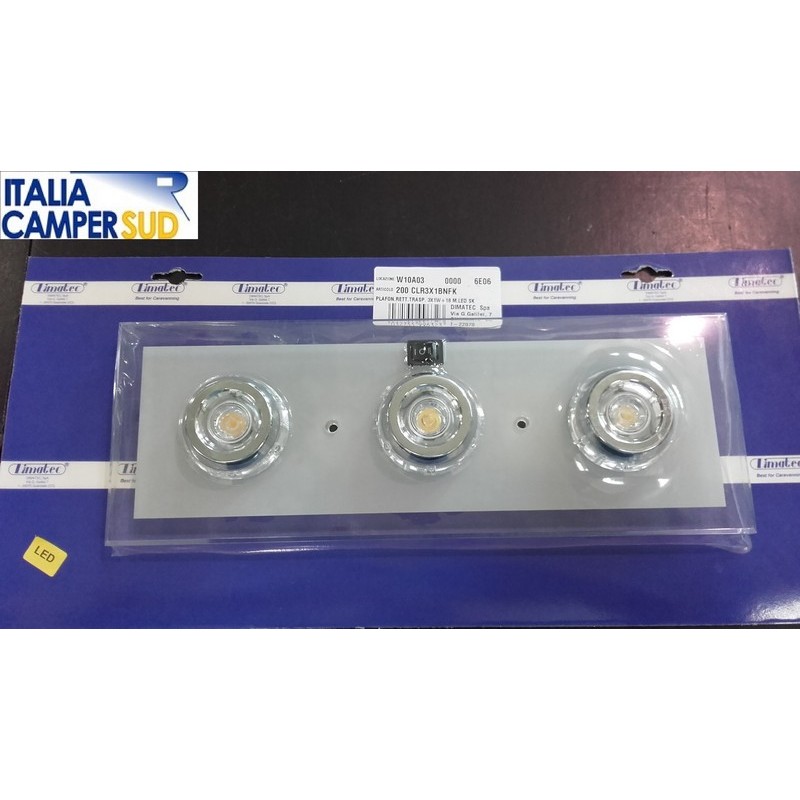 PLAFONIERA RETTANGOLARE  TRIPLA 3 X1WATT + 18...