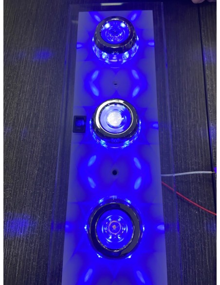 PLAFONIERA RETTANGOLARE  TRIPLA 3 X1WATT + 18 M. LED CON LUCE DI CORTESIA