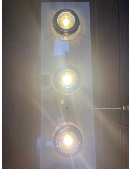 PLAFONIERA RETTANGOLARE  TRIPLA 3 X1WATT + 18 M. LED CON LUCE DI CORTESIA