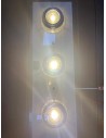 PLAFONIERA RETTANGOLARE TRIPLA 3 X1WATT + 18 M. LED CON LUCE DI CORTESIA