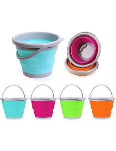 SECCHIO PIEGHEVOLE IN SILICONE CON MANICO 10 LT