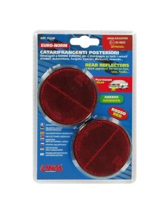 COPPIA CATARIFRANGENTI ROTONDI ROSSI DIAMETRO 65 MM