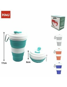BICCHIERE PIEGHEVOLE IN SILICONE CON COPERCHIO