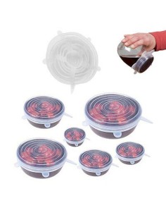 KIT DI COPERCHI IN SILICONE 6 PZ