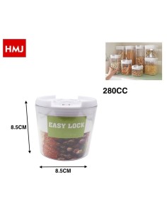 BARATTOLO PER ALIMENTI CON CHIUSURA LEVA 280 CC