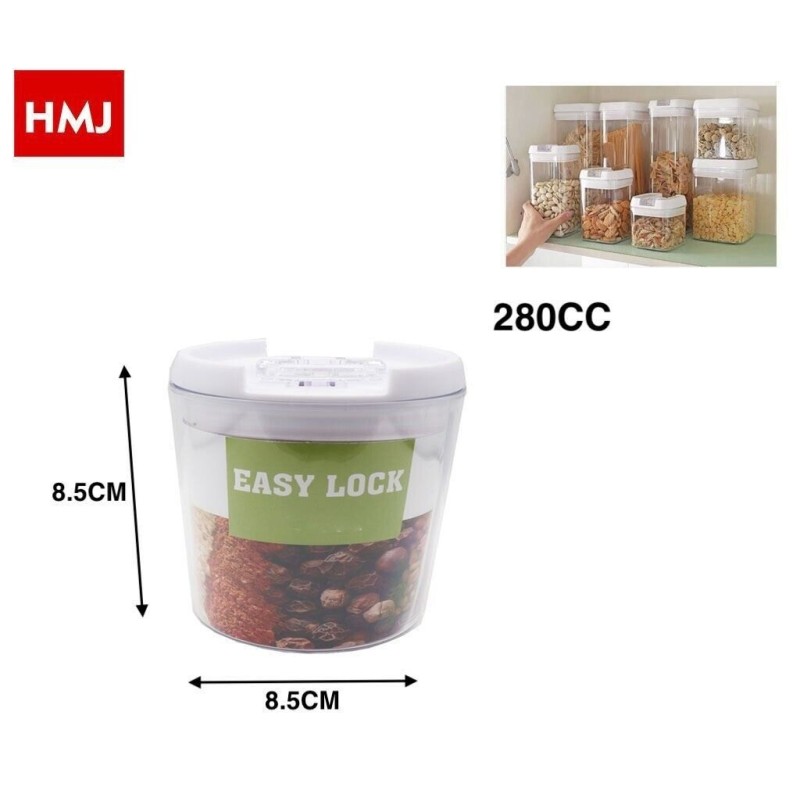 BARATTOLO PER ALIMENTI CON CHIUSURA LEVA 280 CC