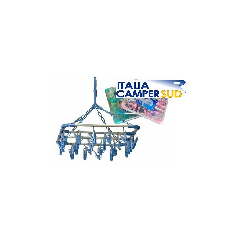 STENDINO PER BUCATO 24 PINZE IN ALLUMINIO