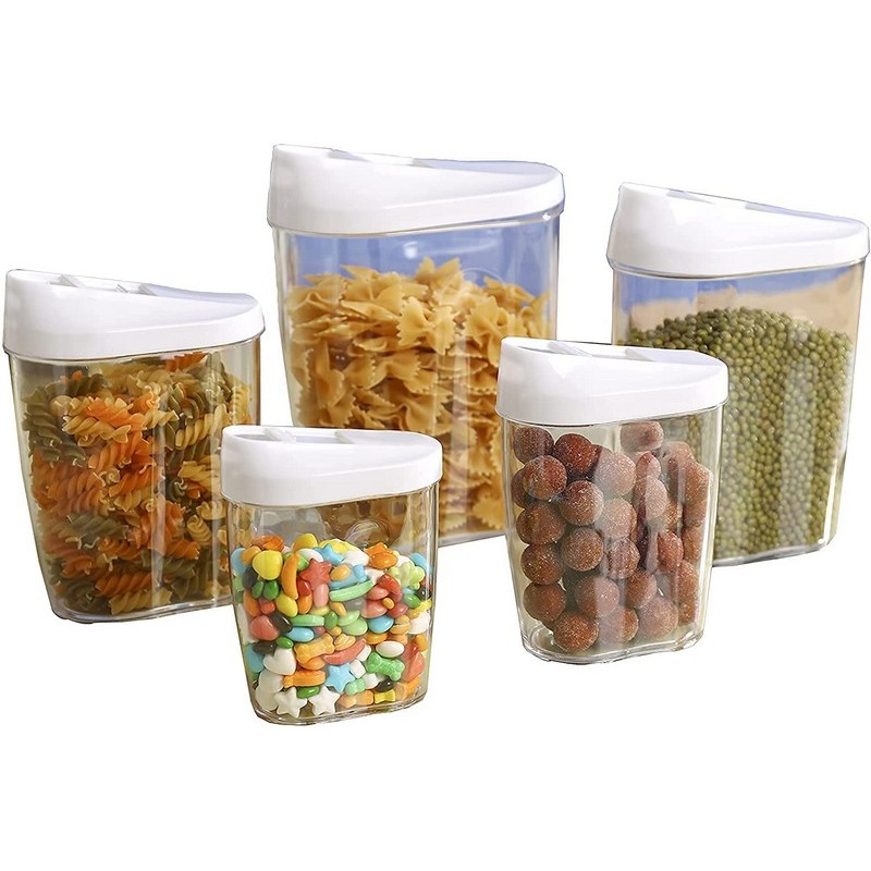 KIT DI 5 CONTENITORI PER ALIMENTI TRASPARENTE...