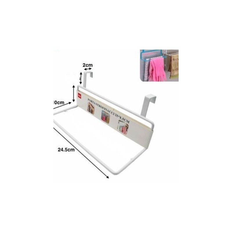 PORTA STROFINACCI DA APPENDERE IN ALLUMINIO BIANCO
